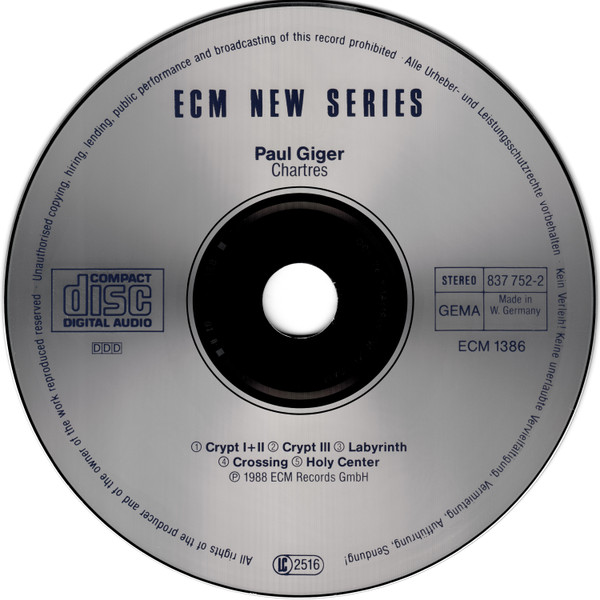 Paul Giger - Chartres | ECM Records (ECM 1386) - 3 Paul Giger - Chartres | ECM Records (ECM 1386) - 3
