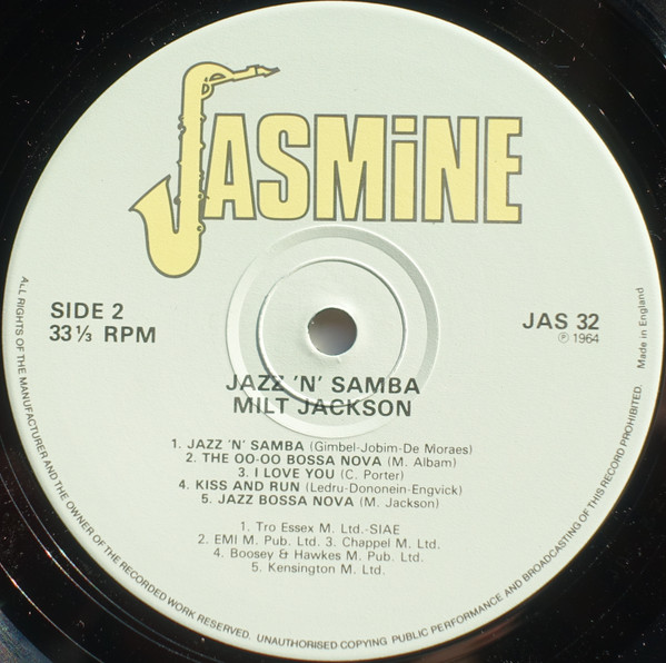 Milt Jackson - Jazz 'n' Samba | Jasmine Records (JAS 32) - 4 Milt Jackson - Jazz 'n' Samba | Jasmine Records (JAS 32) - 4