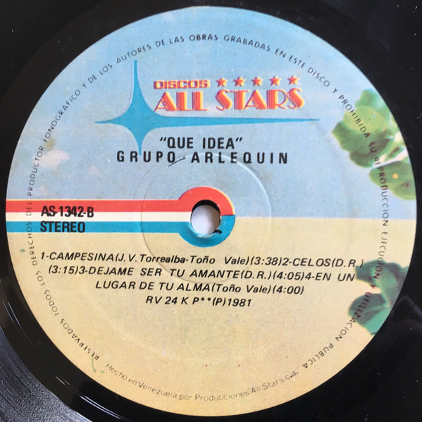 Grupo Arlequin - Que Idea | Discos All Stars (AS-1342) - 4 Grupo Arlequin - Que Idea | Discos All Stars (AS-1342) - 4