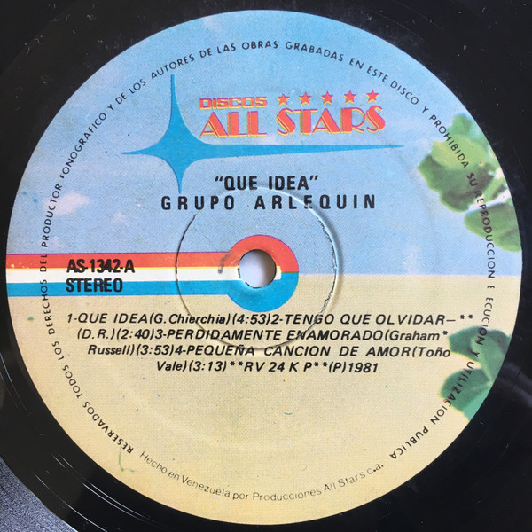Grupo Arlequin - Que Idea | Discos All Stars (AS-1342) - 3 Grupo Arlequin - Que Idea | Discos All Stars (AS-1342) - 3