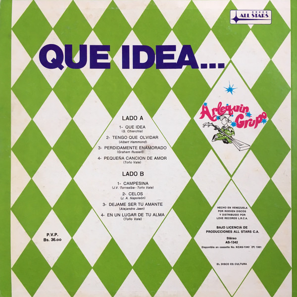 Grupo Arlequin - Que Idea | Discos All Stars (AS-1342) - 2 Grupo Arlequin - Que Idea | Discos All Stars (AS-1342) - 2