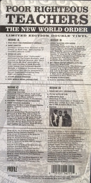 Poor Righteous Teachers - The New World Order | Profile Records (PRO-1471-1) - 3 Poor Righteous Teachers - The New World Order | Profile Records (PRO-1471-1) - 3