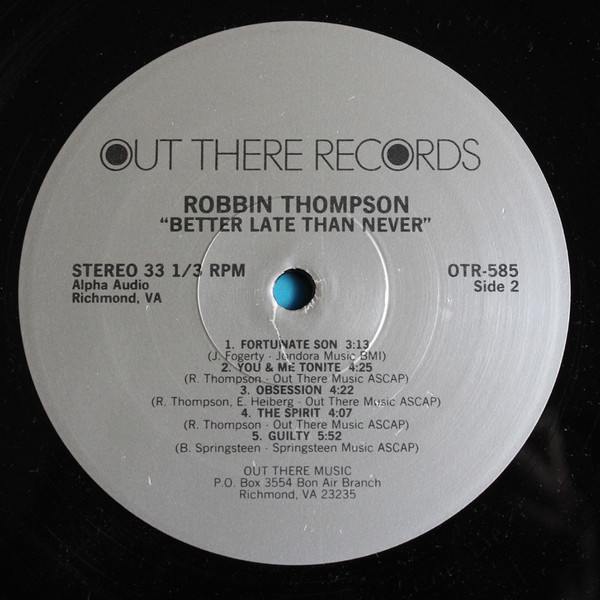 Robbin Thompson - Better Late Than Never | Out There Records (OTR-585) - 4