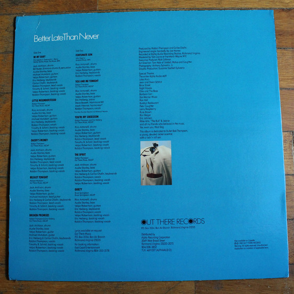 Robbin Thompson - Better Late Than Never | Out There Records (OTR-585) - 2