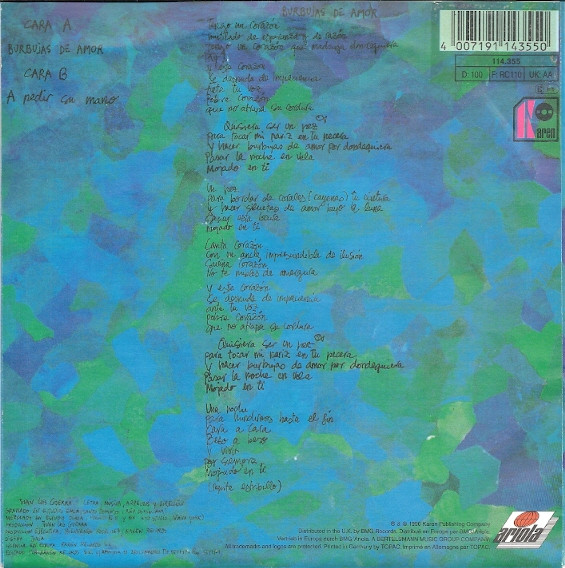 Juan Luis Guerra 4.40 - Burbujas De Amor | Ariola (114.355) - 2