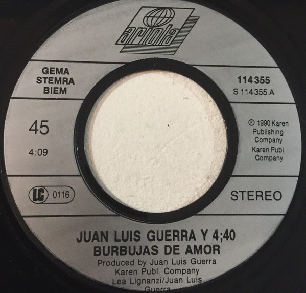 Juan Luis Guerra 4.40 - Burbujas De Amor | Ariola (114.355) - 3