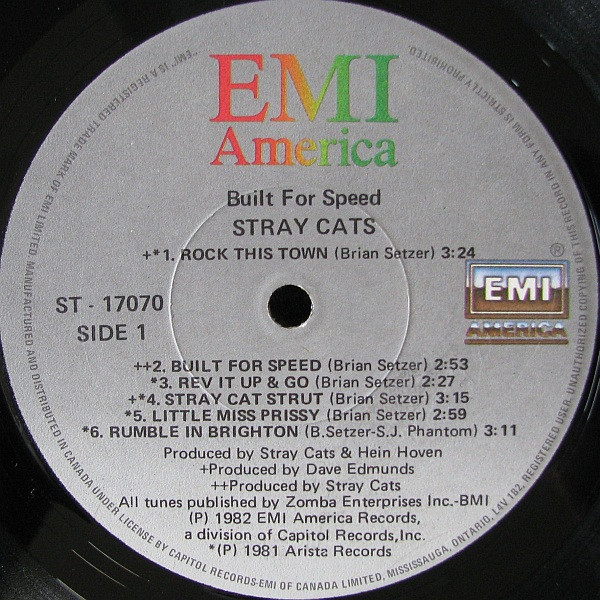 Stray Cats - Built For Speed | EMI America (ST-17070) - 3 Stray Cats - Built For Speed | EMI America (ST-17070) - 3