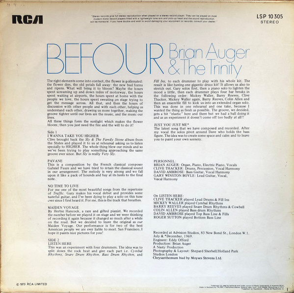 Brian Auger & The Trinity - Befour | RCA Victor (LSP 10 305) - 2