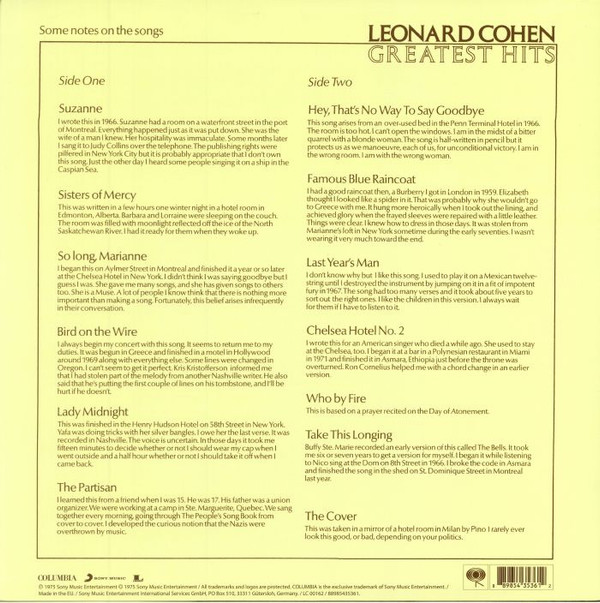 Leonard Cohen - Greatest Hits | Columbia (88985435361) - 2 Leonard Cohen - Greatest Hits | Columbia (88985435361) - 2