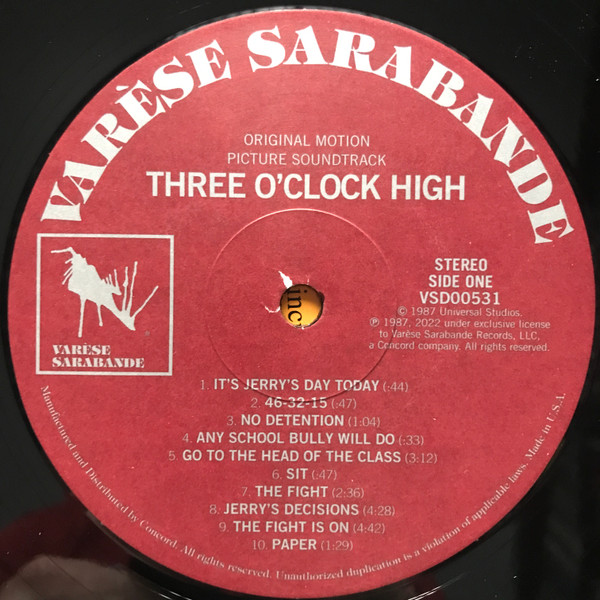 Tangerine Dream / Sylvester Levay - Three O'Clock High (Original Motion Picture Soundtrack) | Varèse Sarabande (VSD00531) - 3