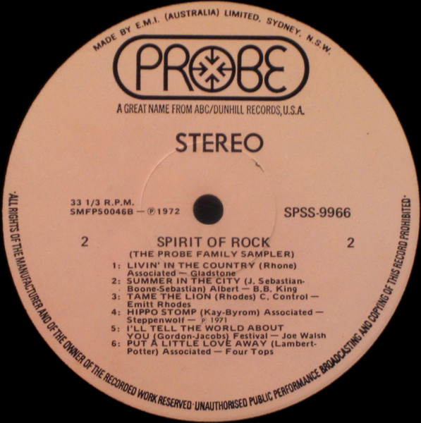 Various - Spirit Of Rock (The Probe Family Sampler) | Probe (SPSS 9966) - 4 Various - Spirit Of Rock (The Probe Family Sampler) | Probe (SPSS 9966) - 4