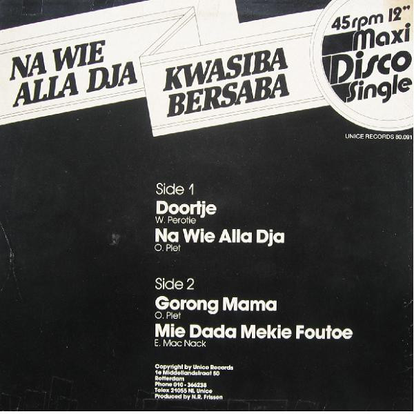 Kwasiba Bersaba - Na Wie Alla Dja | Unice Records (U.R. 80.091) - 2
