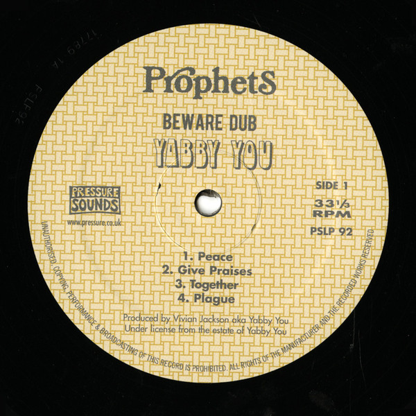 Yabby You & The Prophets - Beware Dub | Pressure Sounds (PSLP 92) - 3 Yabby You & The Prophets - Beware Dub | Pressure Sounds (PSLP 92) - 3