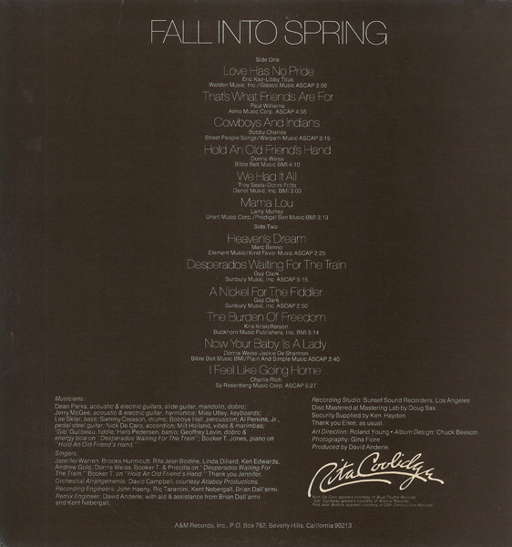 Rita Coolidge - Fall Into Spring | A&M Records (SP-3627) - 2 Rita Coolidge - Fall Into Spring | A&M Records (SP-3627) - 2