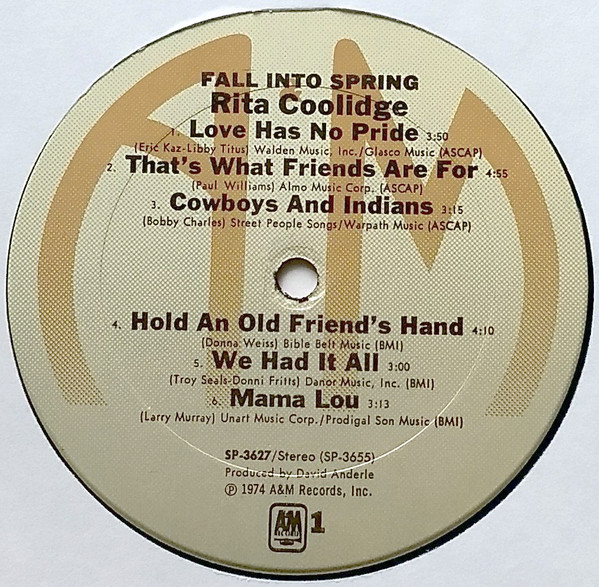 Rita Coolidge - Fall Into Spring | A&M Records (SP-3627) - 3 Rita Coolidge - Fall Into Spring | A&M Records (SP-3627) - 3