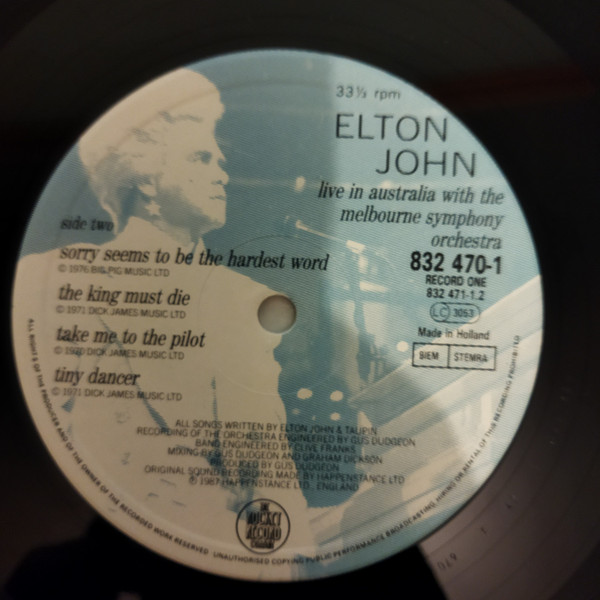 Elton John With Melbourne Symphony Orchestra - Live In Australia | The Rocket Record Company (832 470-1) - 4