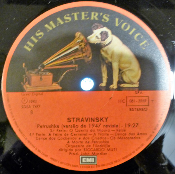 Igor Stravinsky - Riccardo Muti , The Philadelphia Orchestra - Petrushka (Revised Version, 1947) | His Master's Voice (ASD 4069) - 2
