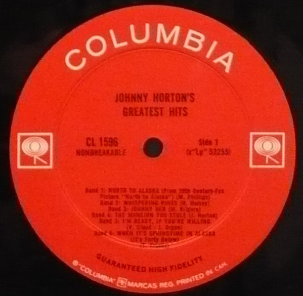 Johnny Horton - Johnny Horton's Greatest Hits | Columbia (CL 1596) - 2 Johnny Horton - Johnny Horton's Greatest Hits | Columbia (CL 1596) - 2