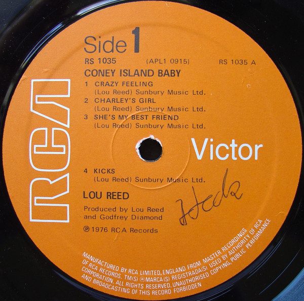 Lou Reed - Coney Island Baby | RCA Victor (RS 1035) - 3 Lou Reed - Coney Island Baby | RCA Victor (RS 1035) - 3
