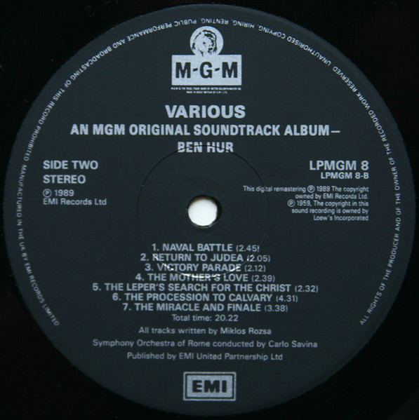 Miklós Rózsa - Ben-Hur (Music From The Metro-Goldwyn-Mayer Production) | MGM Records (LPMGM 8) - 4