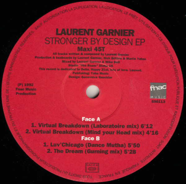 Laurent Garnier - Stronger By Design EP | Fnac Music Dance Division (590113) - 2 Laurent Garnier - Stronger By Design EP | Fnac Music Dance Division (590113) - 2