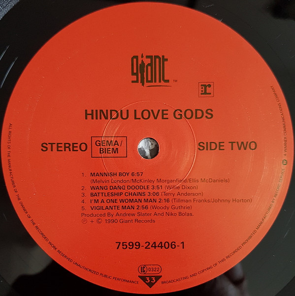 Hindu Love Gods - Hindu Love Gods | Giant Records (7599-24406-1) - 3