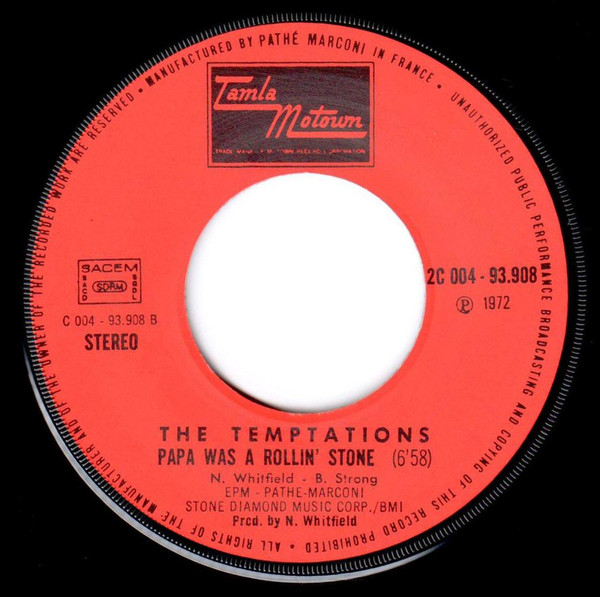 The Temptations - Papa Was A Rollin' Stone | Tamla Motown (2C 004-93.908) - 4