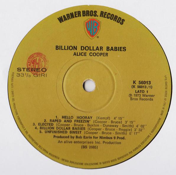 Alice Cooper - Billion Dollar Babies | Warner Bros. Records (K 56 013) - 3 Alice Cooper - Billion Dollar Babies | Warner Bros. Records (K 56 013) - 3