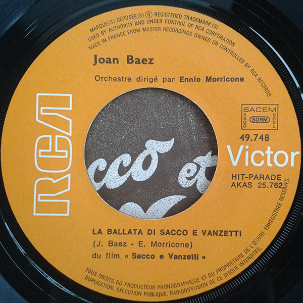 Joan Baez , Ennio Morricone - Sacco Et Vanzetti | RCA Victor (49.748) - 3