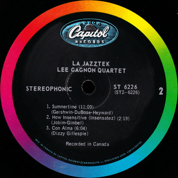 The Lee Gagnon Quartet - La Jazztek | Capitol Records (ST 6226) - 4 The Lee Gagnon Quartet - La Jazztek | Capitol Records (ST 6226) - 4
