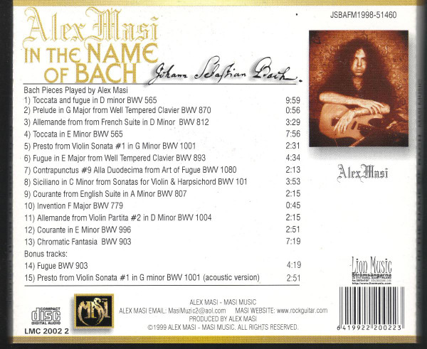 Alex Masi - In The Name Of Bach | Lion Music (LMC 2002 2) - 2 Alex Masi - In The Name Of Bach | Lion Music (LMC 2002 2) - 2