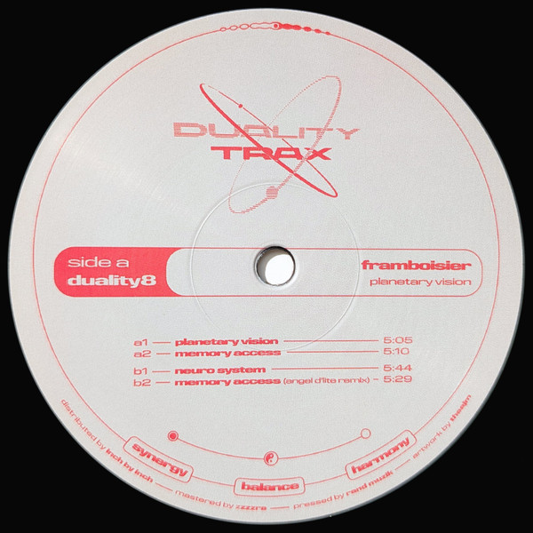 Framboisier - Planetary Vision EP | Duality Trax (DUALITY8) - main