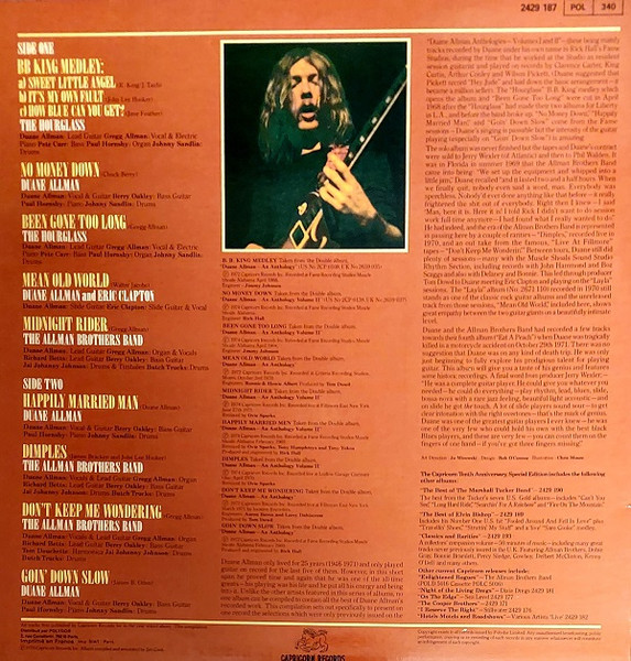 Duane Allman - The Best Of Duane Allman | Capricorn Records (2429 187) - 2 Duane Allman - The Best Of Duane Allman | Capricorn Records (2429 187) - 2