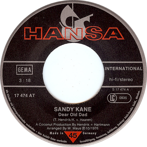 Sandy Kane - Dear Old Dad | Hansa (17 474 AT) - 3