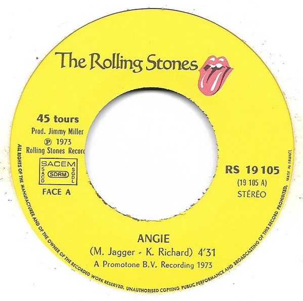 The Rolling Stones - Angie | Rolling Stones Records (RS 19 105) - 3