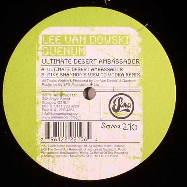 Lee Van Dowski , Quenum - Ultimate Desert Ambassador | Soma Quality Recordings (SOMA 210) - 2