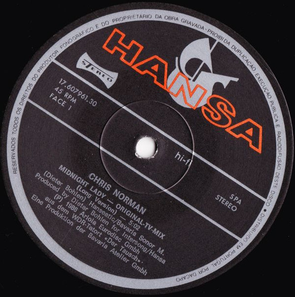 Chris Norman - Midnight Lady | Hansa (17.607961.30) - 3