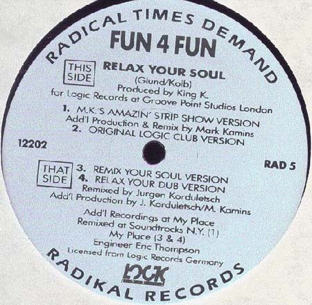 Fun 4 Fun - Relax Your Soul | Radikal Records (RAD   5)
