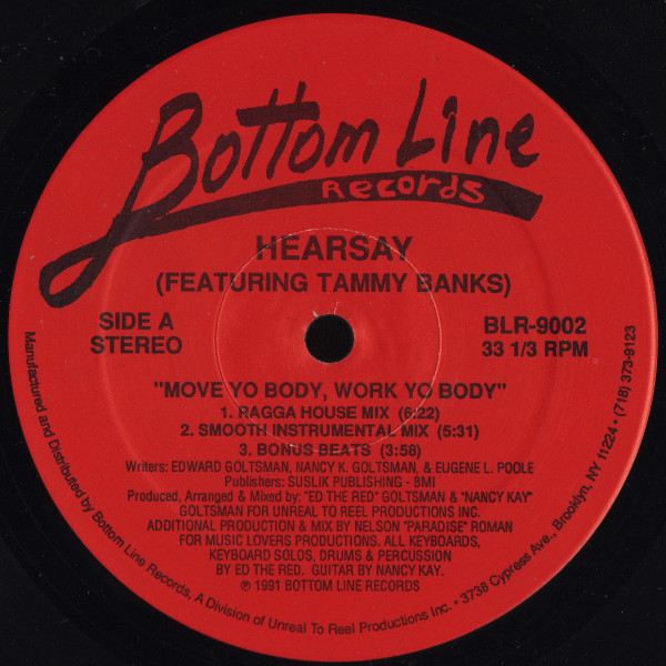 Hearsay Featuring Tammy Banks - Move Yo Body, Work Yo Body | Bottom Line Records (BLR-9002) - main Hearsay Featuring Tammy Banks - Move Yo Body, Work Yo Body | Bottom Line Records (BLR-9002) - main