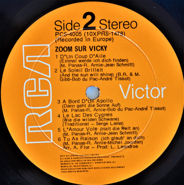 Vicky Leandros - Zoom Sur Vicky | RCA (PCS 4005) - 4 Vicky Leandros - Zoom Sur Vicky | RCA (PCS 4005) - 4