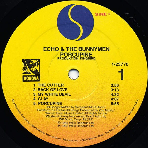 Echo & The Bunnymen - Porcupine | Sire (9 23770-1) - 3