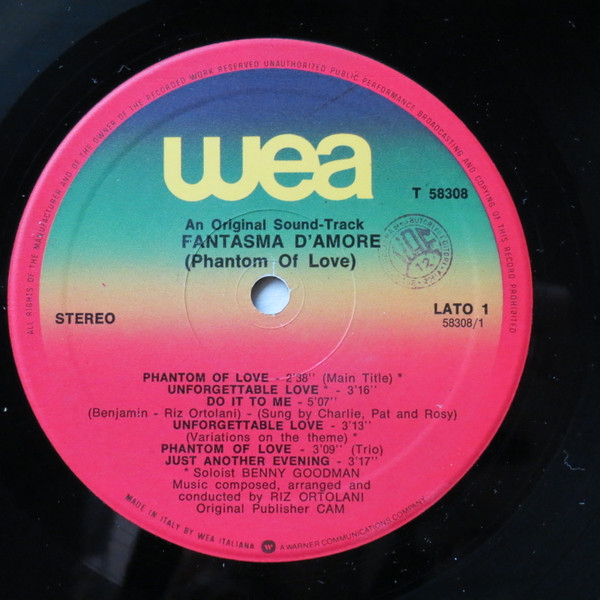 Riz Ortolani - Fantasma D'Amore (Phantom Of Love) | WEA (T 58308) - 3