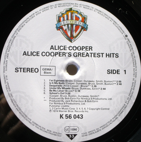 Alice Cooper - Alice Cooper's Greatest Hits | Warner Bros. Records (WB 56 043) - 3