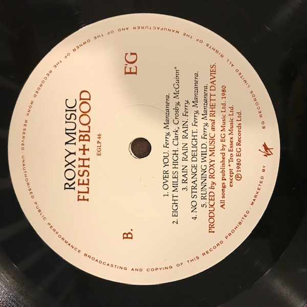 Roxy Music - Flesh+Blood | EG (EGLP 46)