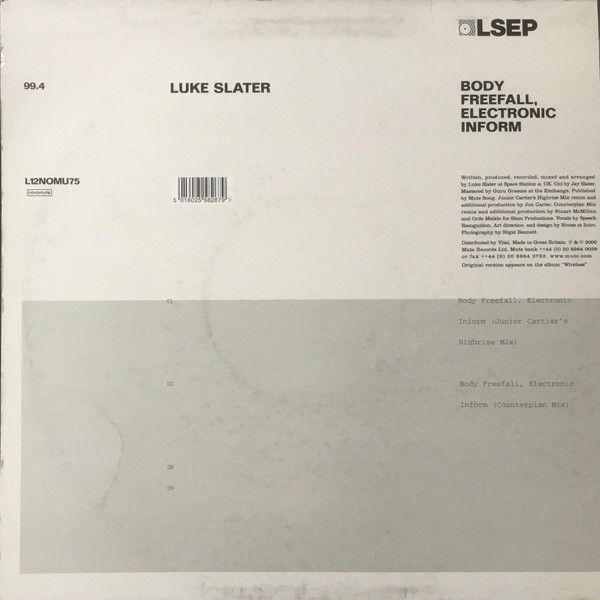 Luke Slater - Body Freefall, Electronic Inform #2 | NovaMute (L12NOMU75)