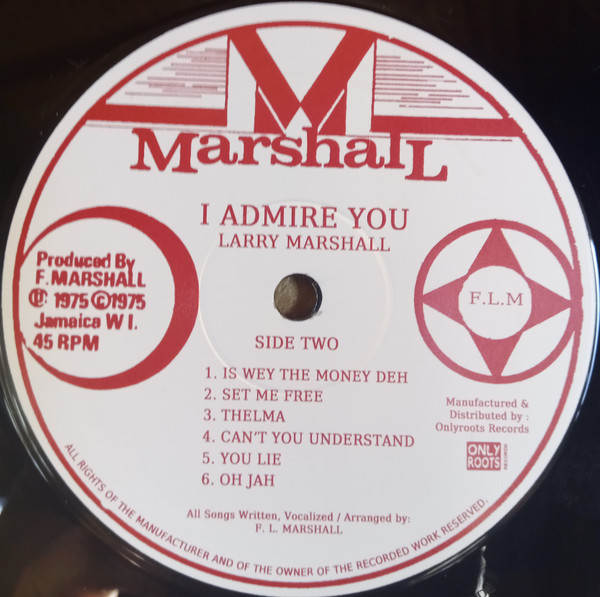 Larry Marshall - I Admire You | Marshall (Marshall LM001LP) - 4 Larry Marshall - I Admire You | Marshall (Marshall LM001LP) - 4