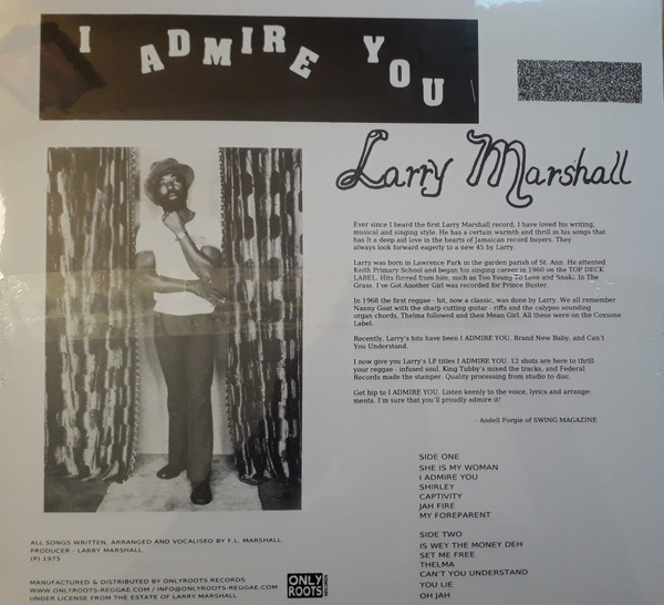 Larry Marshall - I Admire You | Marshall (Marshall LM001LP) - 2 Larry Marshall - I Admire You | Marshall (Marshall LM001LP) - 2