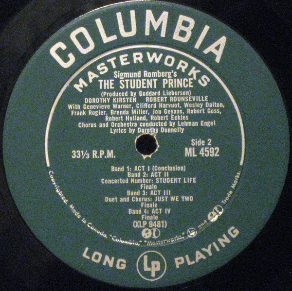 Dorothy Kirsten , Robert Rounseville - The Student Prince | Columbia Masterworks (ML 4592) - 4 Dorothy Kirsten , Robert Rounseville - The Student Prince | Columbia Masterworks (ML 4592) - 4