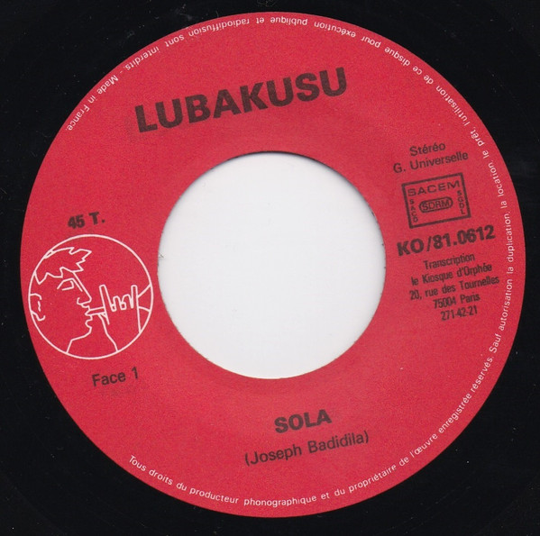 Lubakusu - Sola / Yulu Mwini | Le Kiosque d'Orphée (KO/81.0612) - main Lubakusu - Sola / Yulu Mwini | Le Kiosque d'Orphée (KO/81.0612) - main