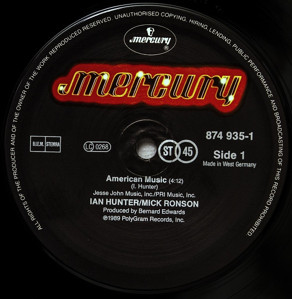 Ian Hunter / Mick Ronson - American Music | Mercury (874 935-1) - 2 Ian Hunter / Mick Ronson - American Music | Mercury (874 935-1) - 2